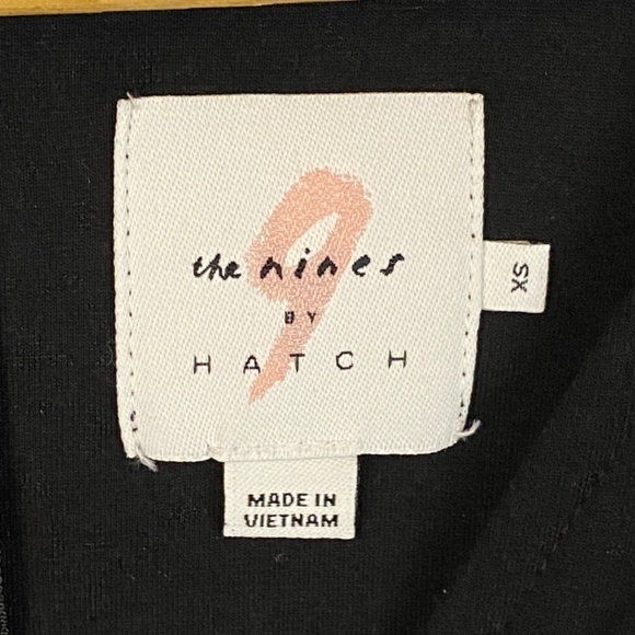 The Nines Hatch Women's Sz XS Black Ponte Maternity Mini Dress ¾ sleeve V-neck - Picture 7 of 10